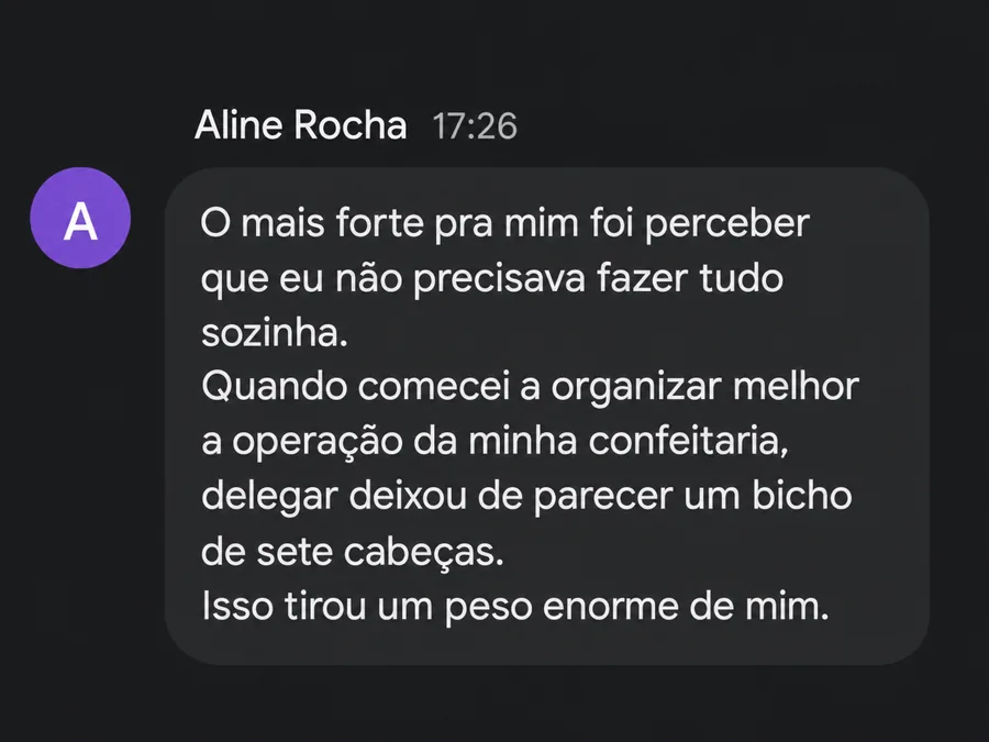 Mensagem de aluna da Escola Délu’s
